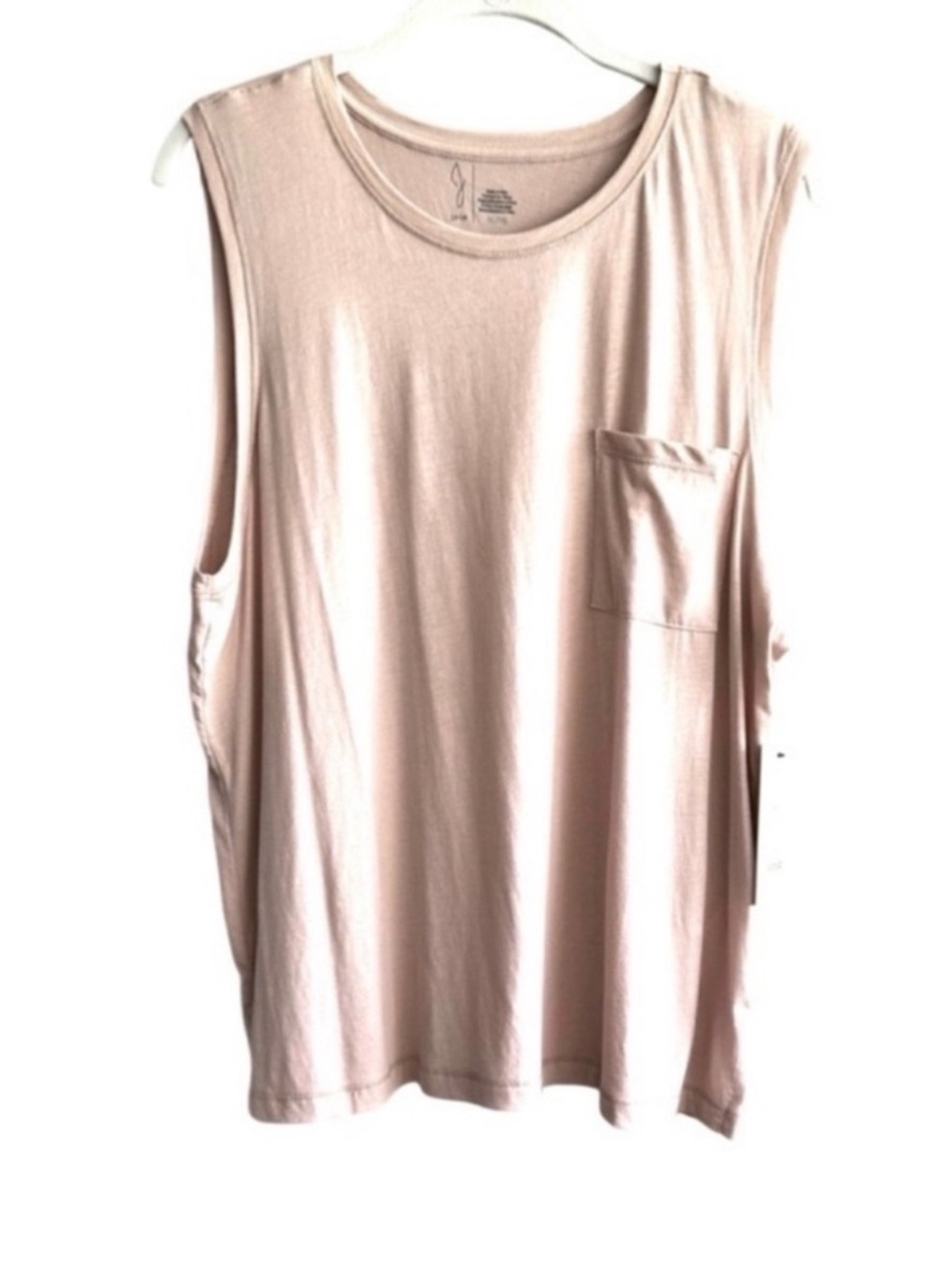 NEW Joie Tank Top Chest Pocket Blush Cream Pink Size XL